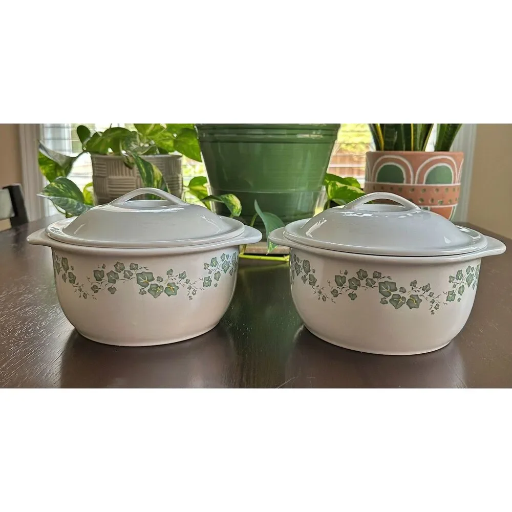 Corelle Coordinates Stoneware Callaway Ivy Casserole Dish (Qty 2) Leafy Vines